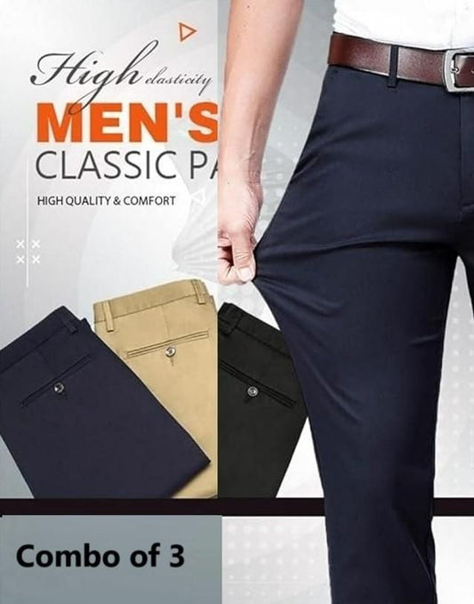 Men Classic Pants (Pack of 3)